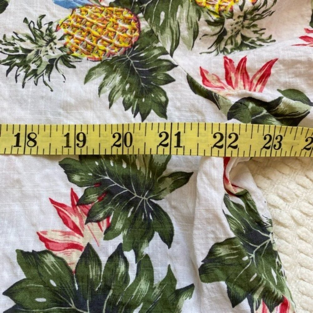 Vatpave Men's Hawaiian Floral Button-Down Shirt XL White Cotton Blend Short Slee - Picture 5 of 7